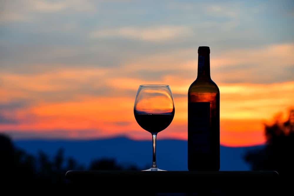 Enjoy a delicious glass of and a beautiful sunset on your romantic getaway at our McMinnville Bed and Breakfast