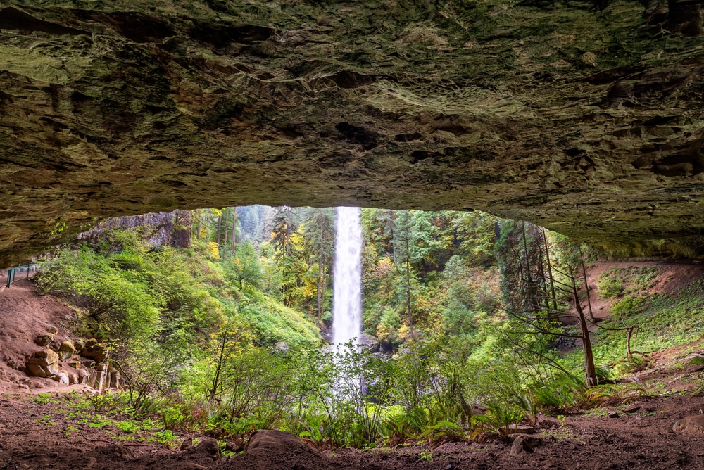 the waterfall at Silver Falls State Park - one of the best things to do in McMinnville This Summer