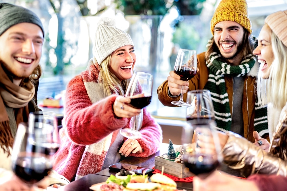 friends enjoying winter tastings at the best wineries in Oregon
